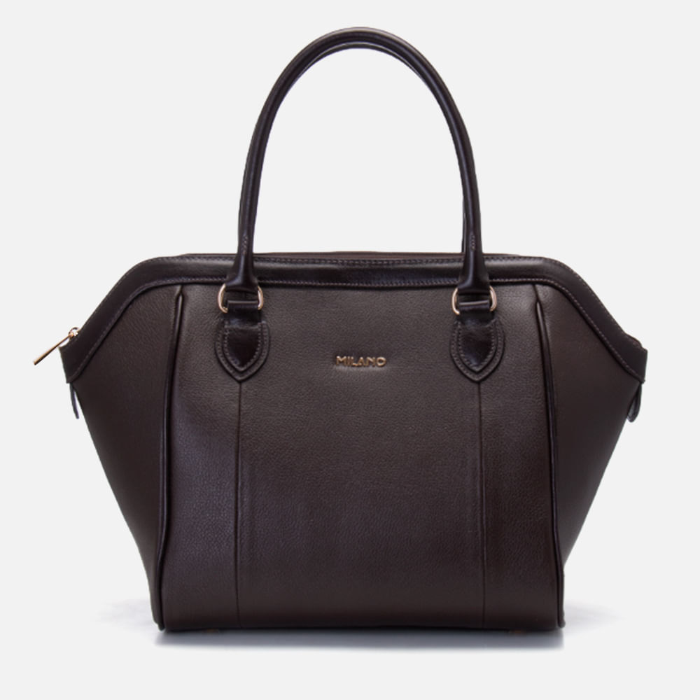 Bolsa Tote de Mão Couro Grande Estruturada e Texturizada Preto / Preto 14846 Peça